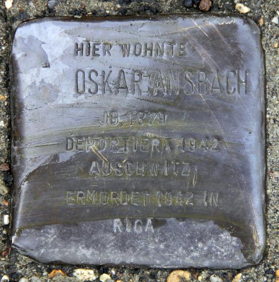 Stolperstein Peter-Strasser-Weg 22 (Temph) Oskar Ansbach