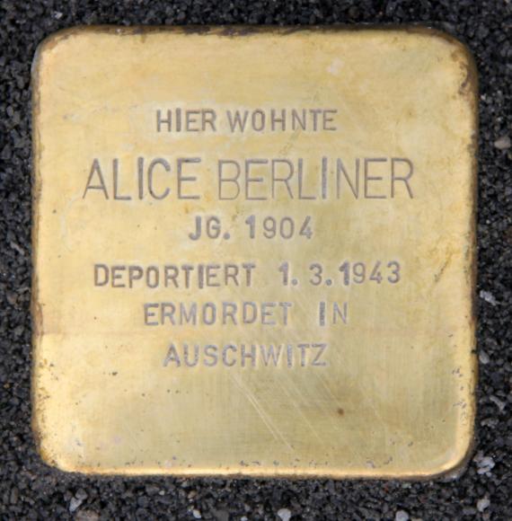 Stolperstein Platz der Vereinten Nationen 28 (Frhai) Alice Berliner