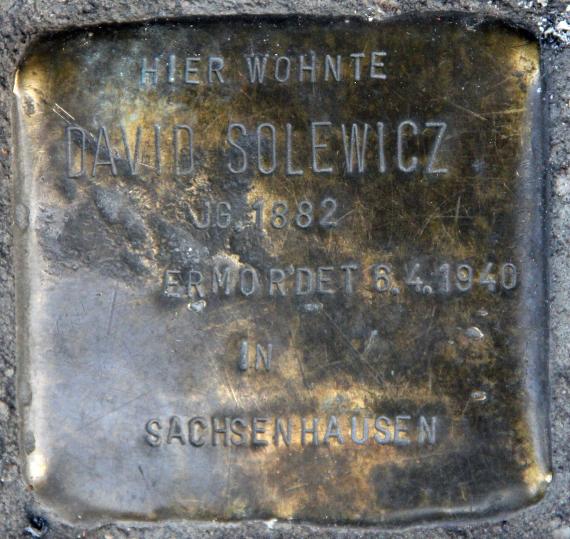 Stolperstein Potsdamer Str 138 (Schön) David Solewicz