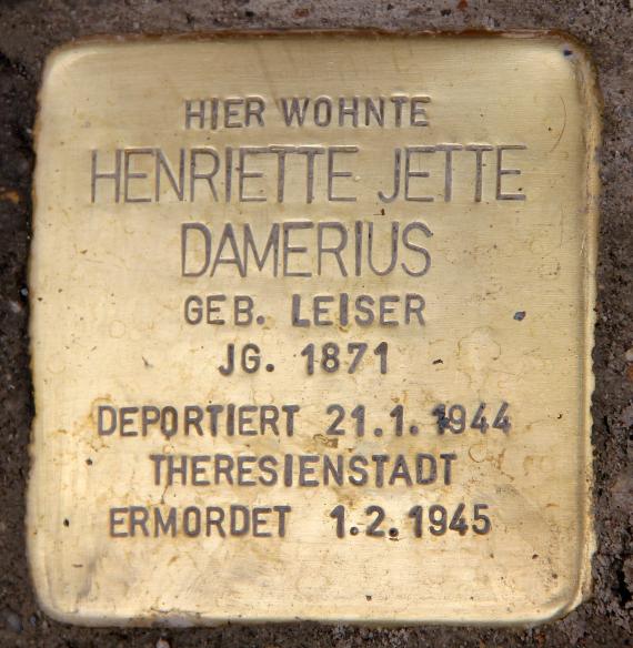 Stolperstein Prinz-Georg-Str 7 (Schön) Henriette Jette Damerius