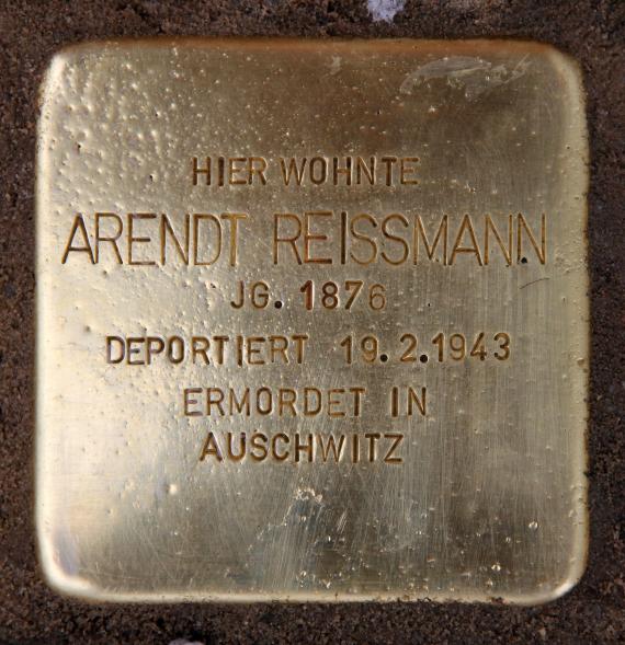 Stolperstein Proskauer Str 8a (Frhai) Arendt Reissmann