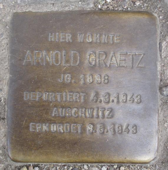 Stolperstein Puderstr 22 Arnold Graetz