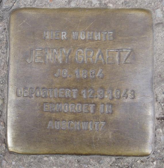 Stolperstein Puderstr 22 Jenny Graetz