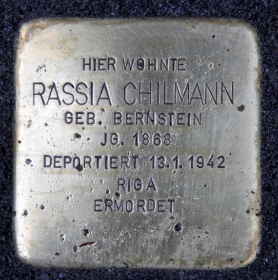 Stolperstein Rückerstr 1 (Mitte) Rassia Chilmann