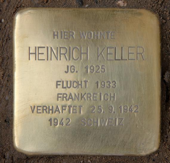 Stumbling Stone Rückerstr 6 (center) Heinrich Keller
