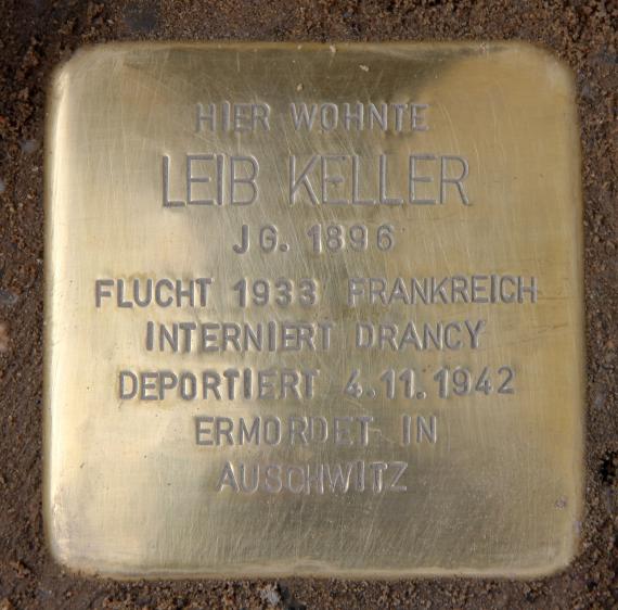 Stumbling Stone Rückerstr 6 (center) Leib Keller