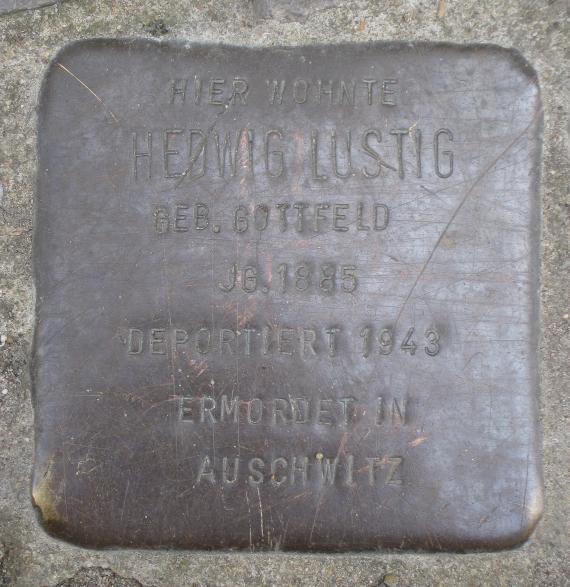 Stolperstein Rethelstr 6a Hedwig Lustig