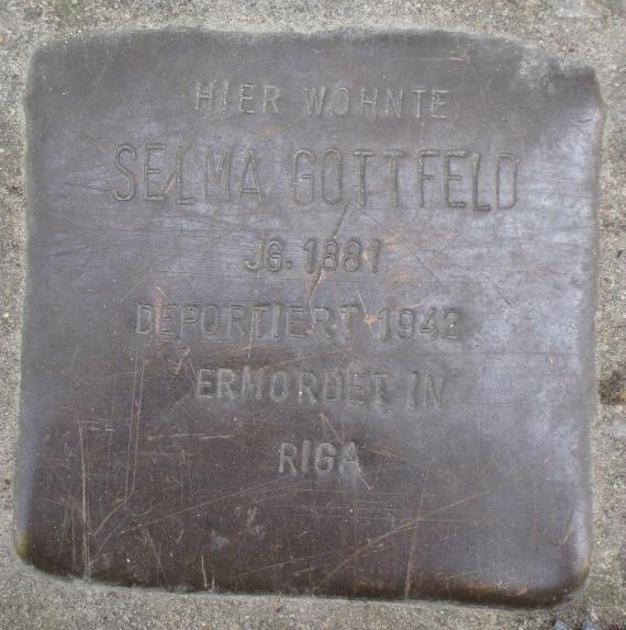 Stolperstein Rethelstr 6a Selma Gottfeld