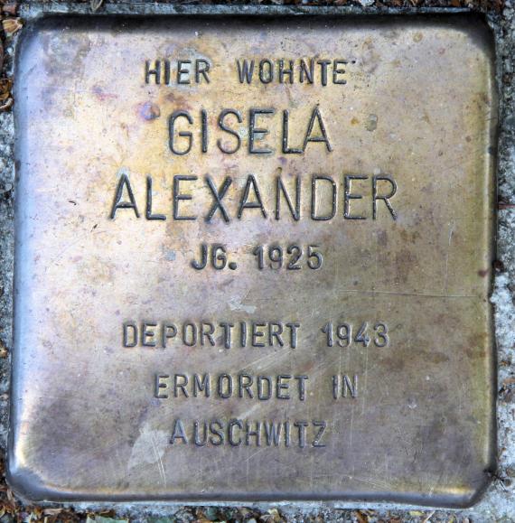 Stolperstein Rheingoldstr 4 (Karlh) Gisela Alexander