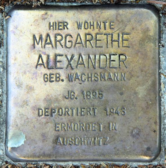 Stolperstein Rheingoldstr 4 (Karlh) Margarethe Alexander