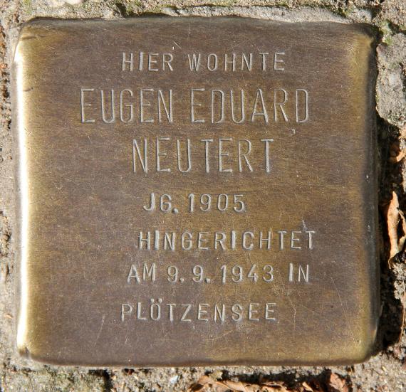 Stolperstein Richard-Sorge-Str 65 (Frhai) Eugen Eduard Neutert