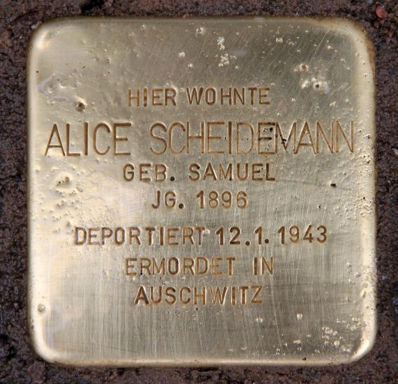 Stolperstein Richard-Sorge-Str 73 (Frhai) Alice Scheidemann
