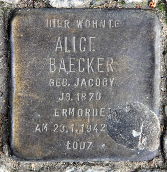 Stolperstein Rigaer Str 57 (Frhai) Alice Baecker
