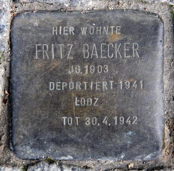 Stumbling Stone Rigaer Str 57 (Frhai) Fritz Baecker