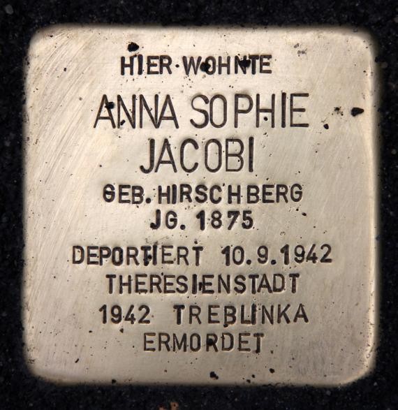Stolperstein Rodelbergweg 12 (Baums) Anna Sophie Jacobi