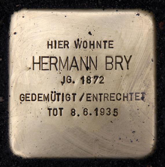 Stolperstein Rodelbergweg 12 (Baums) Hermann Bry