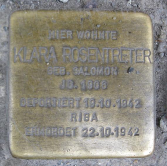 Stumbling Stone Rosa Luxemburg Str 18 Klara Rosentreter