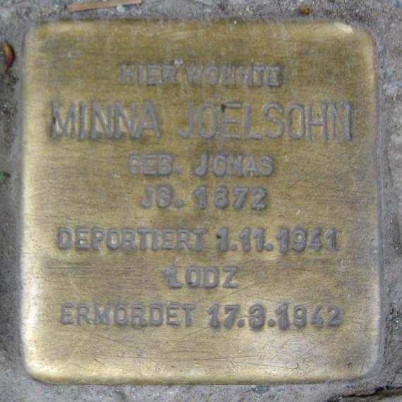 Stolperstein Rosa Luxemburg Str 18 Minna Joelsohn