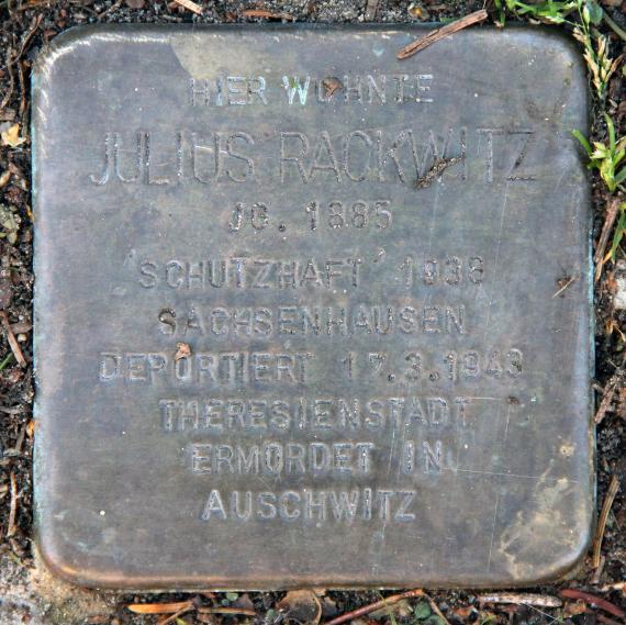 Stumbling Stone Rosenheimer Str 26 (Schön) Julius Rackwitz