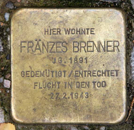 Stolperstein Rosenheimer Str 27 (Schön) Fränzes Brenner