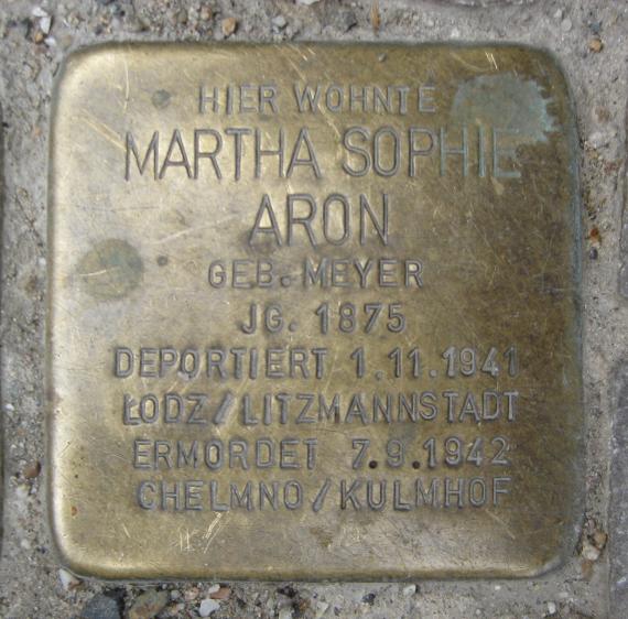 Stolperstein Rosenthaler Str 62 Martha Sophie Aron