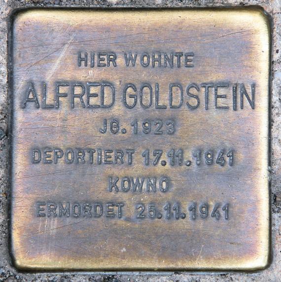 Stolperstein Salzburger Str 8 (Schöb) Alfred Goldstein