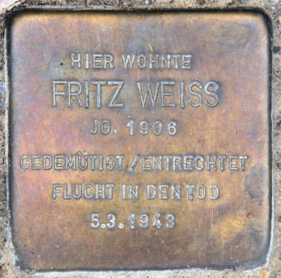 Stumbling Stone Salzburger Str 8 (Schöb) Fritz Weiss