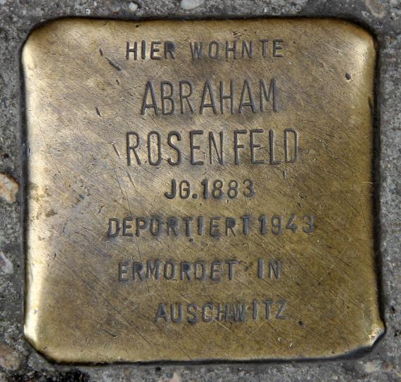 Stolperstein Samariterstr 1 (Friedh) Abraham Rosenfeld