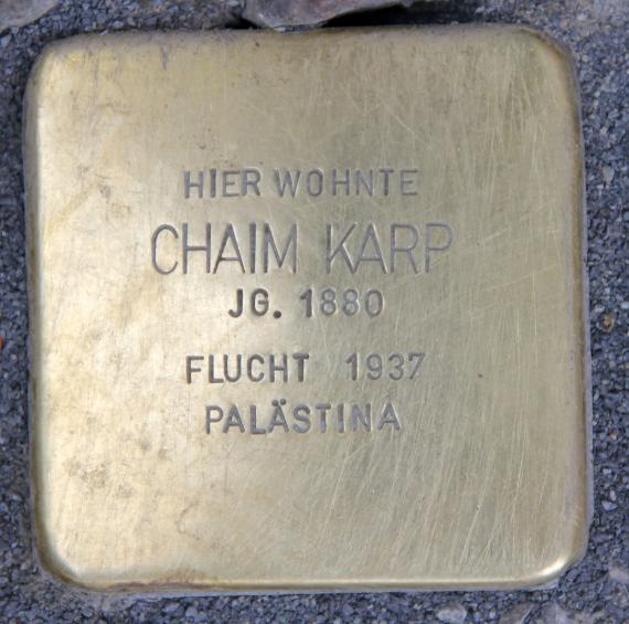 Stolperstein Samariterstr 7 (Frhai) Chaim Karp