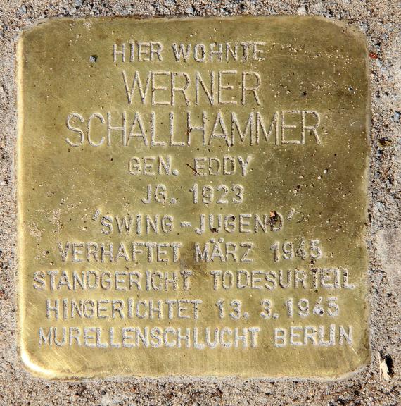 Stolperstein Sangeallee 8 (Karlh) Werner Schallhammer