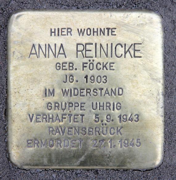Stumbling Stone Schillerstr 50 (Wilhe) Anna Reinicke