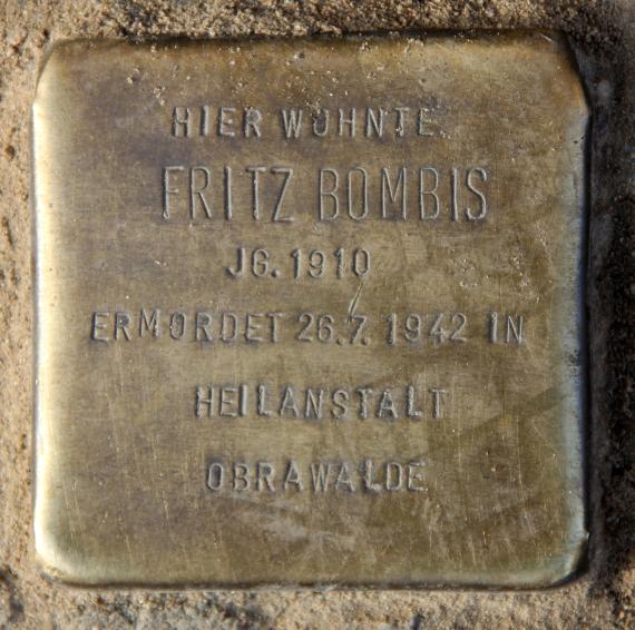 Stolperstein Schillingstr 43 (Reind) Fritz Bombis
