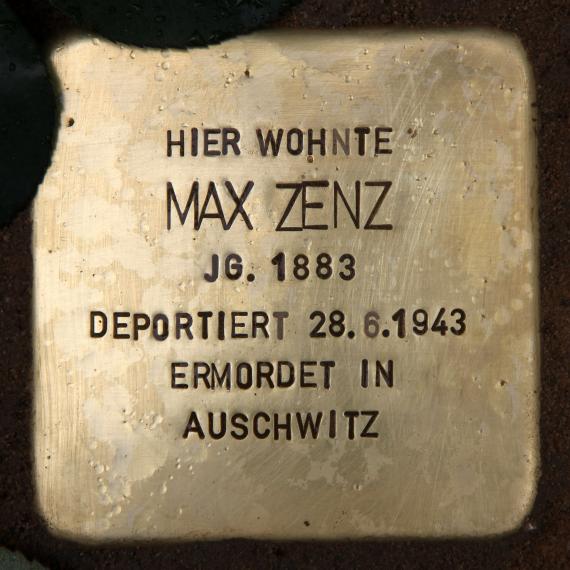 Stolperstein Schirnerstr 28a (Altgl) Max Zenz