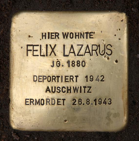 Stumbling Stone Schirnerstr 50 (Altgl) Felix Lazarus