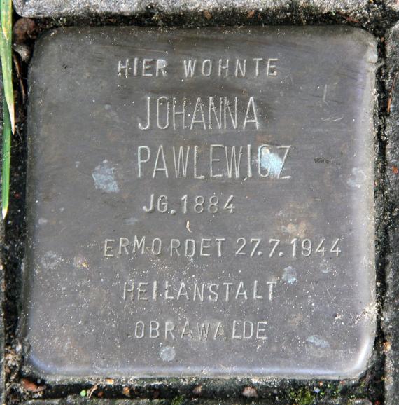 Stumbling Stone Schulzendorfer Str 44 (Heils) Johanna Pawlewicz