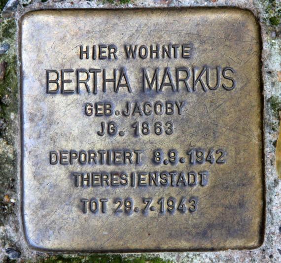 Stolperstein Schwerinstr 5 (Beautiful) Bertha Markus