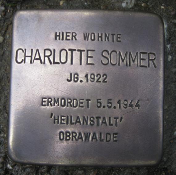 Stolperstein Septimerstraße 44 Charlotte Sommer