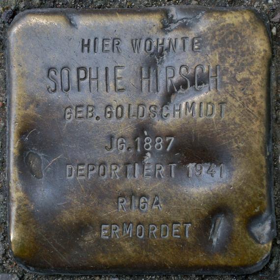 Stolperstein Sophie Hirsch Utrechter Straße 10 0069
