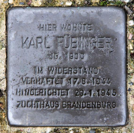 Stolperstein Spießweg 2 (Wittn) Karl Fübinger