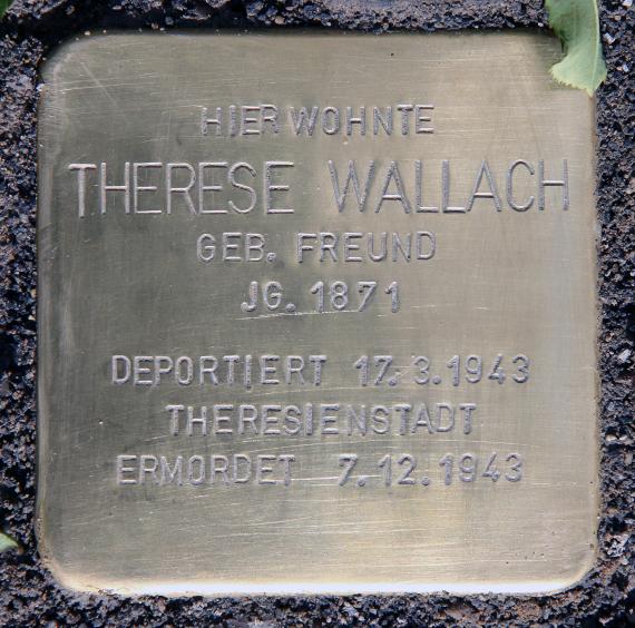Stumbling Stone Sponholzstr 35 (Schön) Therese Wallach