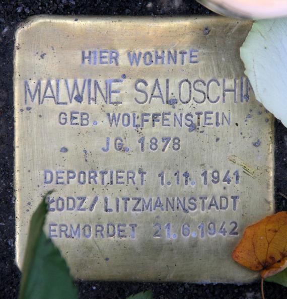 Stumbling Stone Sponholzstr 44 (Schön) Malwine Saloschin