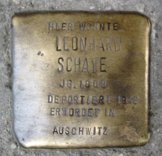 Stumbling stone Steinstr 2 Leonhard Schaye