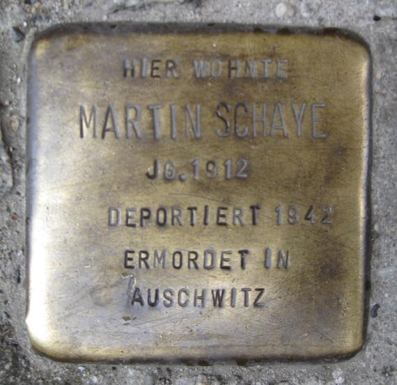 Stumbling Stone Steinstr 2 Martin Schaye