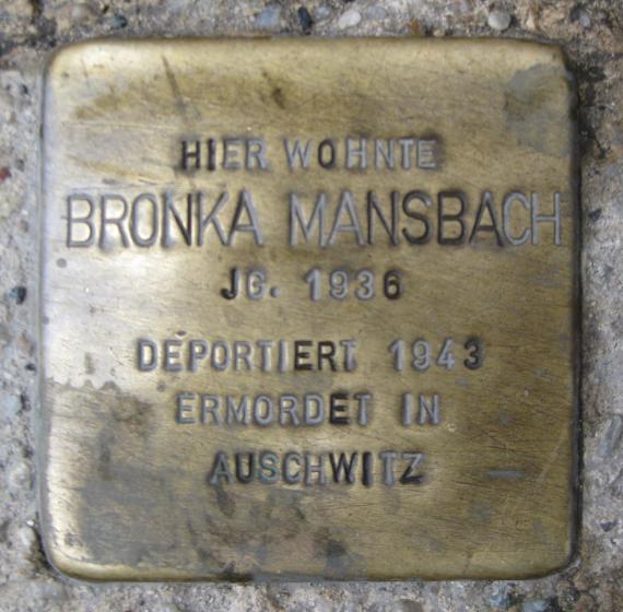 Stolperstein Steinstr 5 Bronka Mansbach