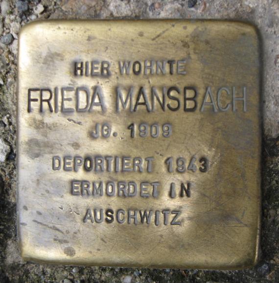 Stolperstein Steinstr 5 Frieda Mansbach