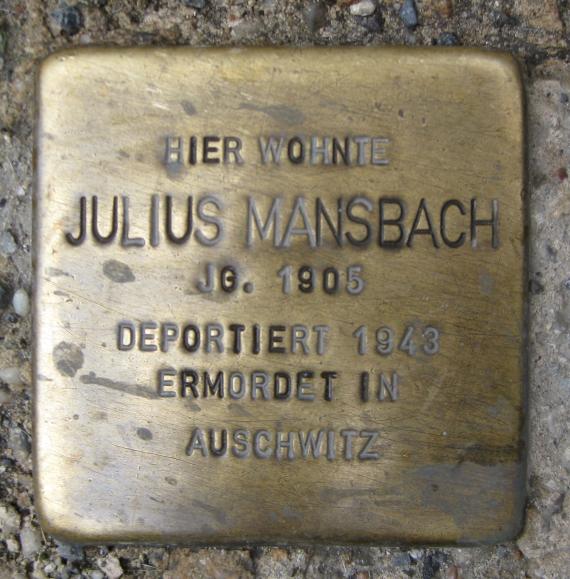 Stolperstein Steinstr 5 Julius Mansbach