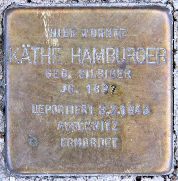 Stolperstein Stolzenfelsstr 2 (Karlh) Käthe Hamburger