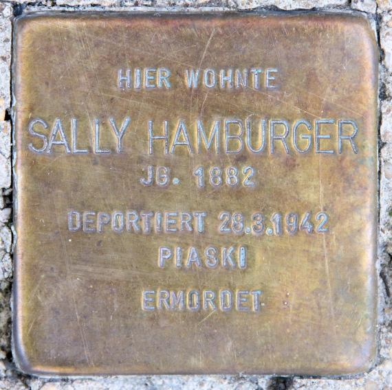 Stolperstein Stolzenfelsstr 2 (Karlh) Sally Hamburger