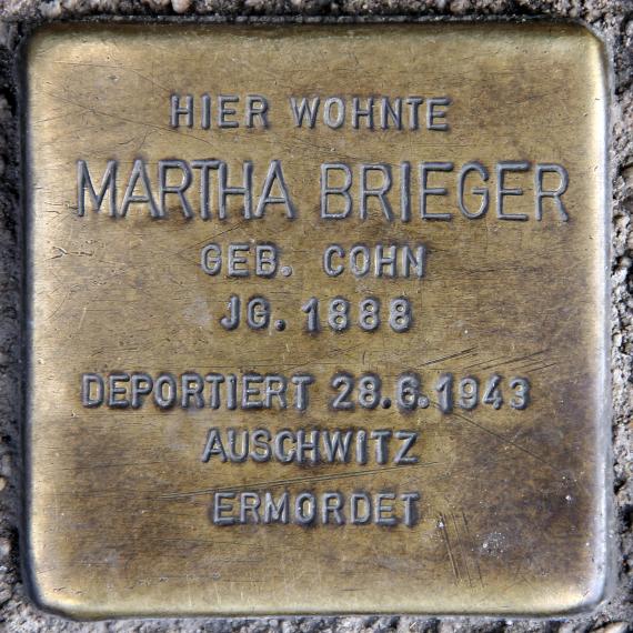 Stumbling Stone Stralauer Allee 23a (Friedr) Martha Brieger