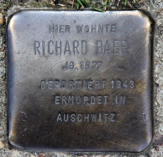 Stolperstein Strausberger Str 39 (Frhai) Richard Baer